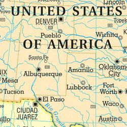North America carta murale scolastica MS44PL Belletti