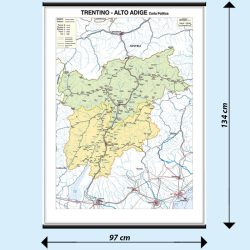 Trentino Alto Adige carta murale scolastica MS29PL Belletti